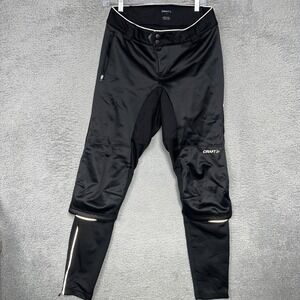 Craft X-Over Pants Men's Sz S Black Cycling 3 Layer Wind/Waterproof‎ Reflector